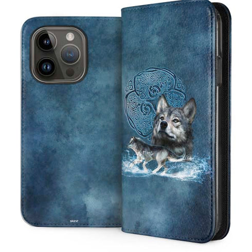 Celtic Wolf by Brigid Ashwood iPhone 15 Pro Folio Case